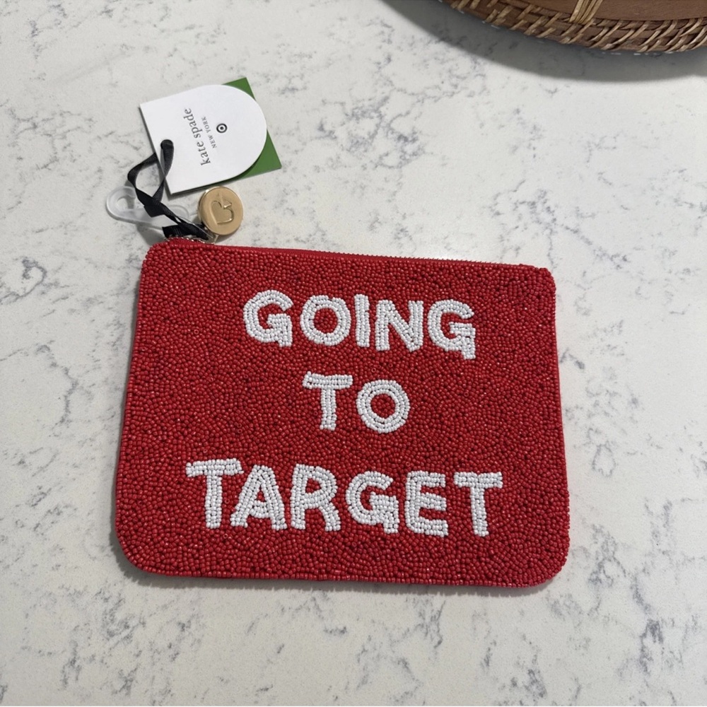 Kate Spade Red and White Accent Pouch